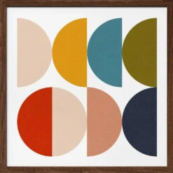 Mid Century Geometric Color Play - Square Stretched Canvas, Poster Or Fine Art Print(Mid Century Geometric Color Play Square Stretched Canvas Poster Or Fine Art Print) -Heart Wall Art Store pictufy dark wood square 50x70 2639798