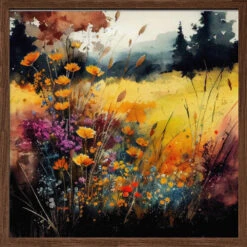 Idyllic Meadow (12) - Square Stretched Canvas, Poster Or Fine Art Print(Idyllic Meadow 12 Square Stretched Canvas Poster Or Fine Art Print) -Heart Wall Art Store pictufy dark wood square 50x70 2778932