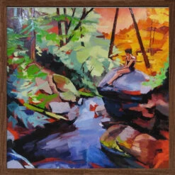 Milford Brook - Square Stretched Canvas, Poster Or Fine Art Print(Milford Brook Square Stretched Canvas Poster Or Fine Art Print) -Heart Wall Art Store pictufy dark wood square 50x70 2786641