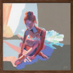 Ballerina Sitting - Square Stretched Canvas, Poster Or Fine Art Print(Ballerina Sitting Square Stretched Canvas Poster Or Fine Art Print) -Heart Wall Art Store pictufy dark wood square 50x70 2787297