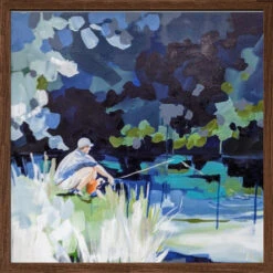 Gone Fishin - Square Stretched Canvas, Poster Or Fine Art Print(Gone Fishin Square Stretched Canvas Poster Or Fine Art Print) -Heart Wall Art Store pictufy dark wood square 50x70 2787345