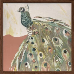 Peacock Salmon - Square Stretched Canvas, Poster Or Fine Art Print(Peacock Salmon Square Stretched Canvas Poster Or Fine Art Print) -Heart Wall Art Store pictufy dark wood square 50x70 2787386