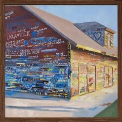 Tattoo Barn - Square Stretched Canvas, Poster Or Fine Art Print(Tattoo Barn Square Stretched Canvas Poster Or Fine Art Print) -Heart Wall Art Store pictufy dark wood square 50x70 2787410