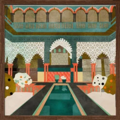 Alhambra Granada Spain - Square Stretched Canvas, Poster Or Fine Art Print(Alhambra Granada Spain Square Stretched Canvas Poster Or Fine Art Print 1) -Heart Wall Art Store pictufy dark wood square 50x70 2839430