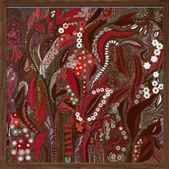 Crimson Isle’s Verdant Secret - Square Stretched Canvas, Poster Or Fine Art Print(Crimson Isle S Verdant Secret Square Stretched Canvas Poster Or Fine Art Print) -Heart Wall Art Store pictufy dark wood square 50x70 2847086