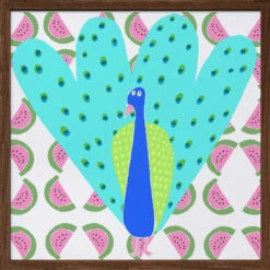 Electric Peacock With Watermelon Pattern By Artist Carla Daly - Square Stretched Canvas, Poster Or Fine Art Print(Electric Peacock With Watermelon Pattern By Artist Carla Daly Square Stretched Canvas Poster Or Fine Art Print) 16 Electric Peacock With Watermelon Pattern By Artist Carla Daly - Square Stretched Canvas, Poster Or Fine Art Print(Electric Peacock With Watermelon Pattern By Artist Carla Daly Square Stretched Canvas Poster Or Fine Art Print) -Heart Wall Art Store pictufy dark wood square 50x70 2898631