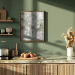 Sady Painterly Florals In Green - Stretched Canvas, Poster Or Fine Art Print(Sady Painterly Florals In Green Stretched Canvas Poster Or Fine Art Print) -Heart Wall Art Store pictufy green kitchen ratio 4x5 2428538