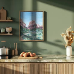 Angels Landing - Stretched Canvas, Poster Or Fine Art Print(Angels Landing Stretched Canvas Poster Or Fine Art Print) -Heart Wall Art Store pictufy green kitchen ratio 4x5 2464820