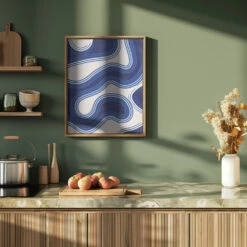 Blue Wave Patterns - Stretched Canvas, Poster Or Fine Art Print(Blue Wave Patterns Stretched Canvas Poster Or Fine Art Print) -Heart Wall Art Store pictufy green kitchen ratio 4x5 2551407