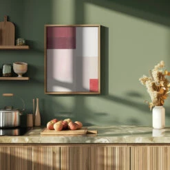 Crimson Hues Harmony - Stretched Canvas, Poster Or Fine Art Print(Crimson Hues Harmony Stretched Canvas Poster Or Fine Art Print) -Heart Wall Art Store pictufy green kitchen ratio 4x5 2552171