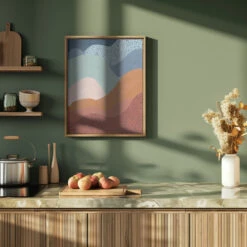 Colorful Wave Scape - Stretched Canvas, Poster Or Fine Art Print(Colorful Wave Scape Stretched Canvas Poster Or Fine Art Print) -Heart Wall Art Store pictufy green kitchen ratio 4x5 2552528