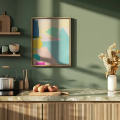 Minimal Shapes - Stretched Canvas, Poster Or Fine Art Print(Minimal Shapes Stretched Canvas Poster Or Fine Art Print) -Heart Wall Art Store pictufy green kitchen ratio 4x5 2552766