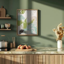 Leaves Line Boho3 Kopie - Stretched Canvas, Poster Or Fine Art Print(Leaves Line Boho3 Kopie Stretched Canvas Poster Or Fine Art Print) -Heart Wall Art Store pictufy green kitchen ratio 4x5 2552920