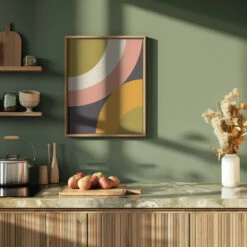 Geo Shapes Fall 21 Rounded - Stretched Canvas, Poster Or Fine Art Print(Geo Shapes Fall 21 Rounded Stretched Canvas Poster Or Fine Art Print) -Heart Wall Art Store pictufy green kitchen ratio 4x5 2552956