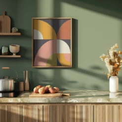 Geo Shapes Fall 21 Geo - Stretched Canvas, Poster Or Fine Art Print(Geo Shapes Fall 21 Geo Stretched Canvas Poster Or Fine Art Print) -Heart Wall Art Store pictufy green kitchen ratio 4x5 2552958