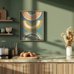 Rainbow Suns 5 Kopie - Stretched Canvas, Poster Or Fine Art Print(Rainbow Suns 5 Kopie Stretched Canvas Poster Or Fine Art Print) -Heart Wall Art Store pictufy green kitchen ratio 4x5 2553017