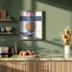 Geometric Shapes With Circles And Rectangles - Stretched Canvas, Poster Or Fine Art Print(Geometric Shapes With Circles And Rectangles Stretched Canvas Poster Or Fine Art Print) -Heart Wall Art Store pictufy green kitchen ratio 4x5 2553262