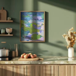 Vibrant Tranquility - Stretched Canvas, Poster Or Fine Art Print(Vibrant Tranquility Stretched Canvas Poster Or Fine Art Print) -Heart Wall Art Store pictufy green kitchen ratio 4x5 2570677