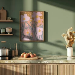 Pastel Flower Impression No 7 - Stretched Canvas, Poster Or Fine Art Print(Pastel Flower Impression No 7 Stretched Canvas Poster Or Fine Art Print) -Heart Wall Art Store pictufy green kitchen ratio 4x5 2591433