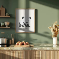 Panda - Stretched Canvas, Poster Or Fine Art Print(Panda Stretched Canvas Poster Or Fine Art Print 1) -Heart Wall Art Store pictufy green kitchen ratio 4x5 2654760
