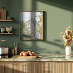 Paris - Stretched Canvas, Poster Or Fine Art Print(Paris Stretched Canvas Poster Or Fine Art Print) -Heart Wall Art Store pictufy green kitchen ratio 4x5 2711077