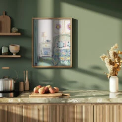 Mary Ellen S Bedroom - Stretched Canvas, Poster Or Fine Art Print(Mary Ellen S Bedroom Stretched Canvas Poster Or Fine Art Print) -Heart Wall Art Store pictufy green kitchen ratio 4x5 2787365