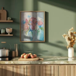 Blue Vase III - Stretched Canvas, Poster Or Fine Art Print(Blue Vase Iii Stretched Canvas Poster Or Fine Art Print) -Heart Wall Art Store pictufy green kitchen ratio 4x5 2818644