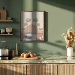 A Beach Stroll - Stretched Canvas, Poster Or Fine Art Print(A Beach Stroll Stretched Canvas Poster Or Fine Art Print) -Heart Wall Art Store pictufy green kitchen ratio 4x5 2840143