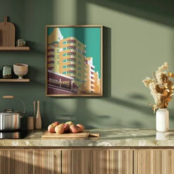 Berlin Kreuzberg - Stretched Canvas, Poster Or Fine Art Print(Berlin Kreuzberg Stretched Canvas Poster Or Fine Art Print) -Heart Wall Art Store pictufy green kitchen ratio 4x5 2844140