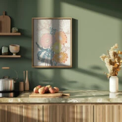 Springtime Daisies Earthy Tones - Stretched Canvas, Poster Or Fine Art Print(Springtime Daisies Earthy Tones Stretched Canvas Poster Or Fine Art Print) -Heart Wall Art Store pictufy green kitchen ratio 4x5 2858549