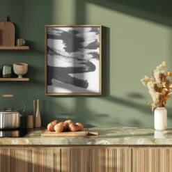 B+W Strokes 5 - Stretched Canvas, Poster Or Fine Art Print(B W Strokes 5 Stretched Canvas Poster Or Fine Art Print) -Heart Wall Art Store pictufy green kitchen ratio 4x5 2860821