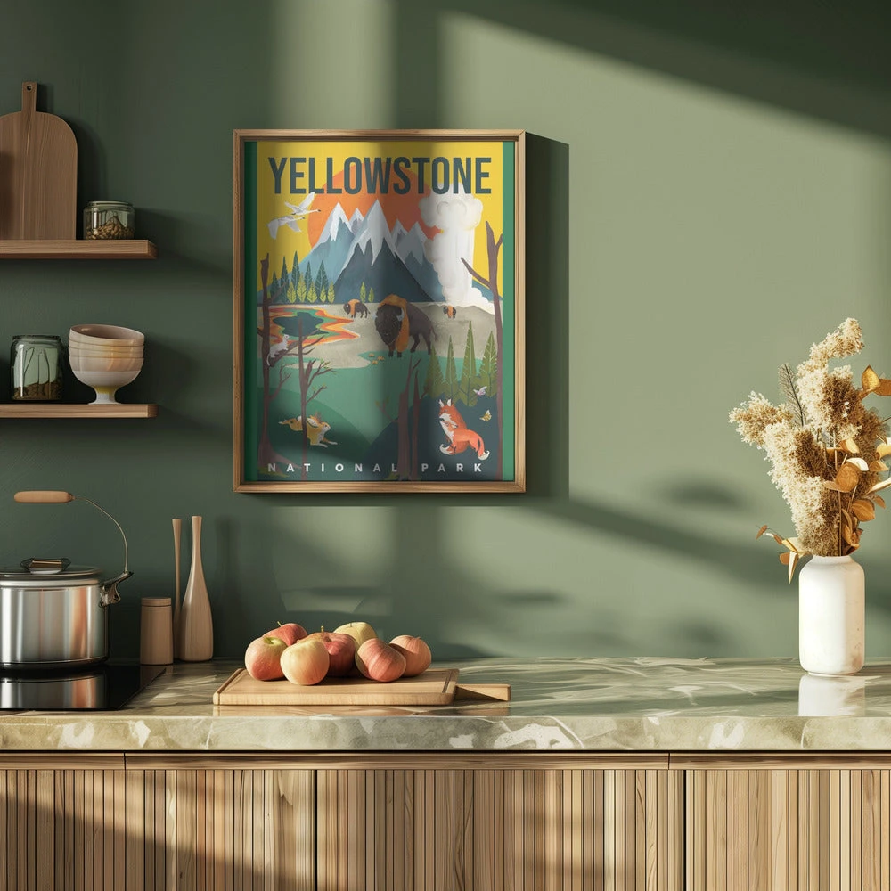 Yellowstone National Park Travel Poster - Stretched Canvas, Poster Or Fine Art Print(Yellowstone National Park Travel Poster Stretched Canvas Poster Or Fine Art Print) 9 Yellowstone National Park Travel Poster - Stretched Canvas, Poster Or Fine Art Print(Yellowstone National Park Travel Poster Stretched Canvas Poster Or Fine Art Print) - Image 9