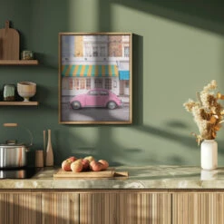 Pink Ride - Stretched Canvas, Poster Or Fine Art Print(Pink Ride Stretched Canvas Poster Or Fine Art Print) -Heart Wall Art Store pictufy green kitchen ratio 4x5 2890599