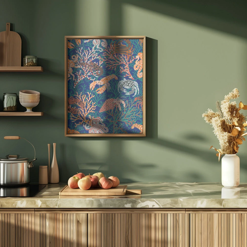 Vibrant Coral Reef Blue And Orange Pattern - Stretched Canvas, Poster Or Fine Art Print(Vibrant Coral Reef Blue And Orange Pattern Stretched Canvas Poster Or Fine Art Print) 9 Vibrant Coral Reef Blue And Orange Pattern - Stretched Canvas, Poster Or Fine Art Print(Vibrant Coral Reef Blue And Orange Pattern Stretched Canvas Poster Or Fine Art Print) - Image 9