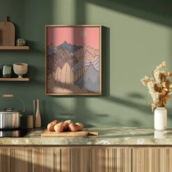 The Jagged Peaks Of Autumn - Stretched Canvas, Poster Or Fine Art Print(The Jagged Peaks Of Autumn Stretched Canvas Poster Or Fine Art Print) -Heart Wall Art Store pictufy green kitchen ratio 4x5 2914988