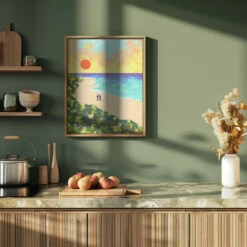 Golden Glow - Stretched Canvas, Poster Or Fine Art Print(Golden Glow Stretched Canvas Poster Or Fine Art Print) -Heart Wall Art Store pictufy green kitchen ratio 4x5 2935205