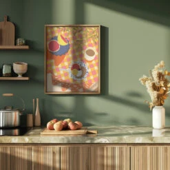 Blooms And Brunch - Stretched Canvas, Poster Or Fine Art Print(Blooms And Brunch Stretched Canvas Poster Or Fine Art Print) -Heart Wall Art Store pictufy green kitchen ratio 4x5 2936480