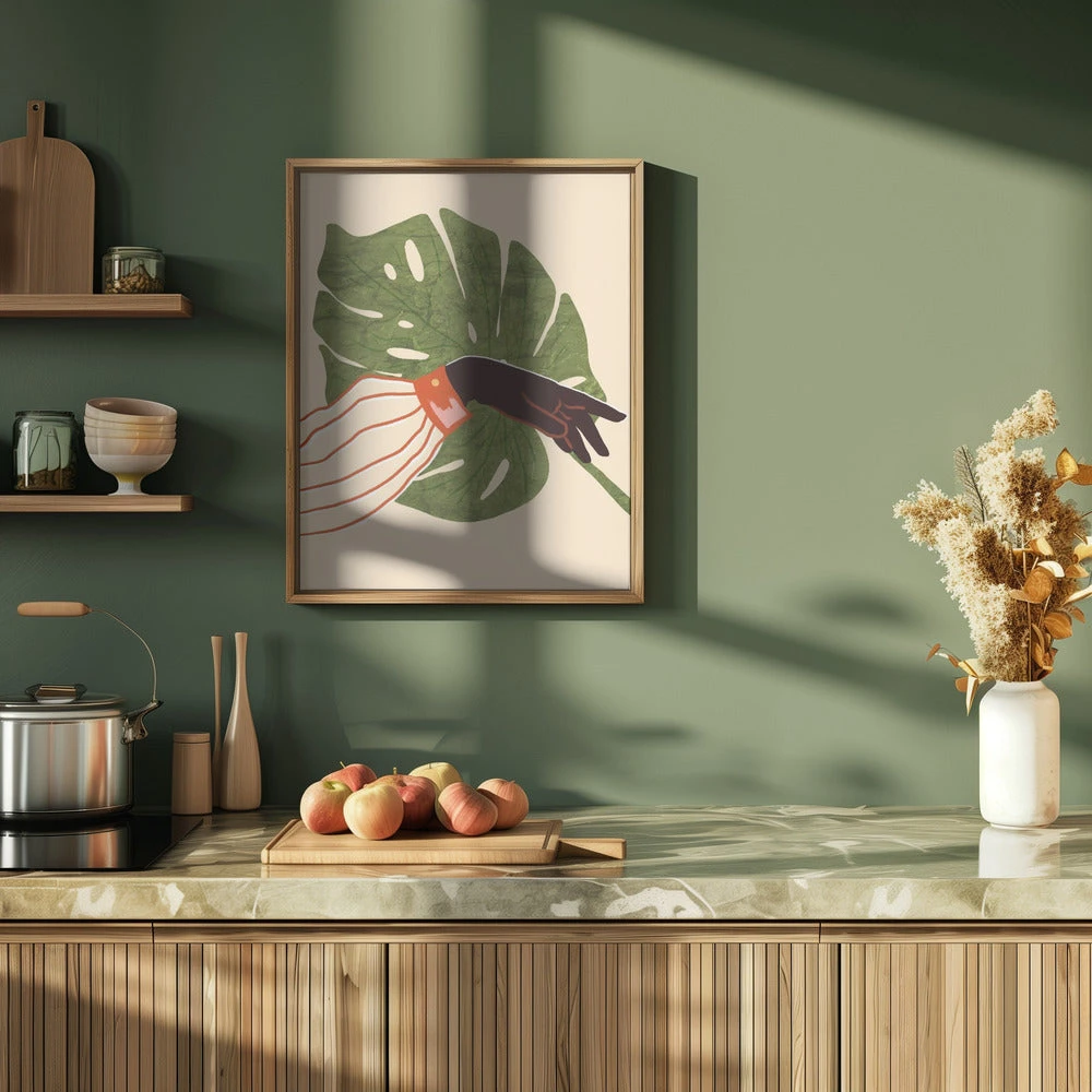 Green Canvas, Red Accent - Stretched Canvas, Poster Or Fine Art Print(Green Canvas Red Accent Stretched Canvas Poster Or Fine Art Print) 9 Green Canvas, Red Accent - Stretched Canvas, Poster Or Fine Art Print(Green Canvas Red Accent Stretched Canvas Poster Or Fine Art Print) - Image 9