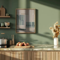 Modernist Paper Cut Collage - Stretched Canvas, Poster Or Fine Art Print(Modernist Paper Cut Collage Stretched Canvas Poster Or Fine Art Print) -Heart Wall Art Store pictufy green kitchen ratio 4x5 2975090