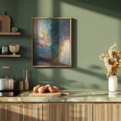 Mystic Marble - Stretched Canvas, Poster Or Fine Art Print(Mystic Marble Stretched Canvas Poster Or Fine Art Print) -Heart Wall Art Store pictufy green kitchen ratio 4x5 3019336