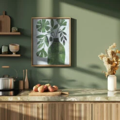 Abstract Green Floral - Stretched Canvas, Poster Or Fine Art Print(Abstract Green Floral Stretched Canvas Poster Or Fine Art Print 1) -Heart Wall Art Store pictufy green kitchen ratio 4x5 3146557