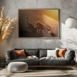 Playing At Sunrise - Stretched Canvas, Poster Or Fine Art Print(Playing At Sunrise Stretched Canvas Poster Or Fine Art Print) -Heart Wall Art Store pictufy horizontal dark sofa gray wall ratio 5x7 1848144