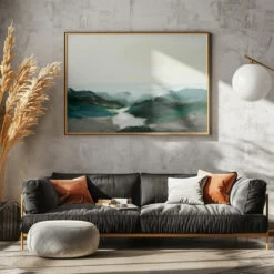 Highland View - Stretched Canvas, Poster Or Fine Art Print(Highland View Stretched Canvas Poster Or Fine Art Print) -Heart Wall Art Store pictufy horizontal dark sofa gray wall ratio 5x7 2492306