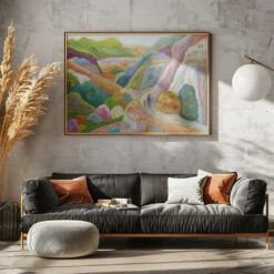 Inner Walking - Stretched Canvas, Poster Or Fine Art Print(Inner Walking Stretched Canvas Poster Or Fine Art Print) -Heart Wall Art Store pictufy horizontal dark sofa gray wall ratio 5x7 2575106