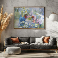 Wildflowers - Stretched Canvas, Poster Or Fine Art Print(Wildflowers Stretched Canvas Poster Or Fine Art Print) -Heart Wall Art Store pictufy horizontal dark sofa gray wall ratio 5x7 2673698