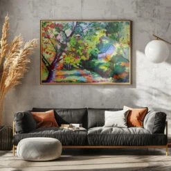 Autumn Comes To Bucks County - Stretched Canvas, Poster Or Fine Art Print(Autumn Comes To Bucks County Stretched Canvas Poster Or Fine Art Print) -Heart Wall Art Store pictufy horizontal dark sofa gray wall ratio 5x7 2786425