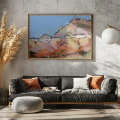 Ghost Ranch Morning - Stretched Canvas, Poster Or Fine Art Print(Ghost Ranch Morning Stretched Canvas Poster Or Fine Art Print) -Heart Wall Art Store pictufy horizontal dark sofa gray wall ratio 5x7 2786465