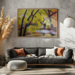 Bulls Island In Autumn - Stretched Canvas, Poster Or Fine Art Print(Bulls Island In Autumn Stretched Canvas Poster Or Fine Art Print) -Heart Wall Art Store pictufy horizontal dark sofa gray wall ratio 5x7 2786583