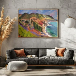 Route One - Stretched Canvas, Poster Or Fine Art Print(Route One Stretched Canvas Poster Or Fine Art Print) -Heart Wall Art Store pictufy horizontal dark sofa gray wall ratio 5x7 2786675