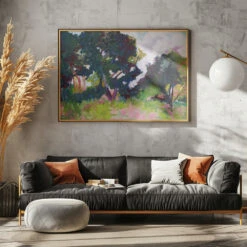 Trees In The Distance - Stretched Canvas, Poster Or Fine Art Print(Trees In The Distance Stretched Canvas Poster Or Fine Art Print) -Heart Wall Art Store pictufy horizontal dark sofa gray wall ratio 5x7 2786695